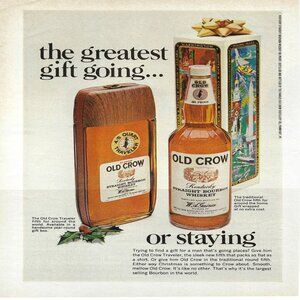 1967 Old Crow Greatest Gift Going or Staying Vintage Magazine Print Ad/Poster